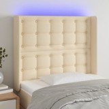 Gossi tablie de pat cu led, crem, 103x16x118/128 cm, textil