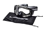 Ochelari enduro/cross/atv Leoshi, sticla clara anti-aburire, culoare negru/alb Cod Produs: MX_NEW AB3624