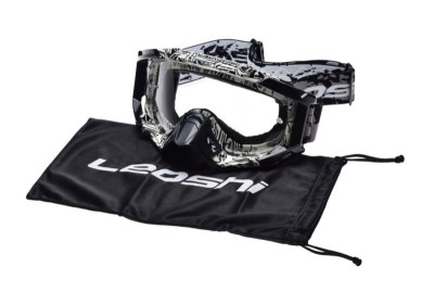 Ochelari enduro/cross/atv Leoshi, sticla clara anti-aburire, culoare negru/alb Cod Produs: MX_NEW AB3624 foto