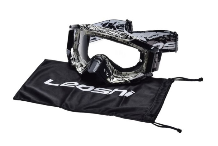 Ochelari enduro/cross/atv Leoshi, sticla clara anti-aburire, culoare negru/alb Cod Produs: MX_NEW AB3624