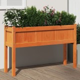 VidaXL Jardinieră grădină cu picioare maro ceruit 110x31x70cm lemn pin