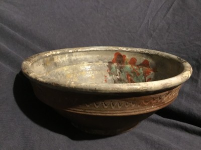 Arta si Traditie - Blid / Strachina / Castron vechi din Banat model deosebit din prima jumatate a sec XX ! foto