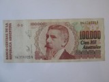 Rara! Argentina 100000 Australes 1990-1991