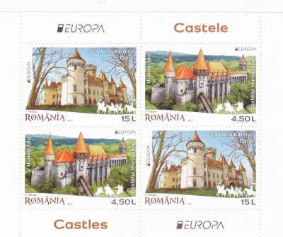 EUROPA 2017 ,CASTELE,BLOC TIP II ,2017,Lp.2142a, MNH ** ROMANIA. foto