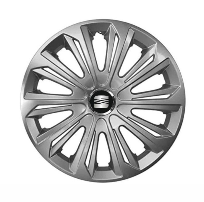 Set 4 capace roti Strong silver varnished pentru gama auto Seat, R14