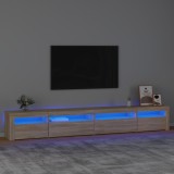 vidaXL Comodă TV cu lumini LED, stejar sonoma, 270x35x40 cm 3152748