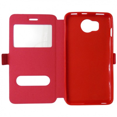 Husa tip carte cu stand rosie (cu decupaje frontale) pentru Allview V2 Viper S foto