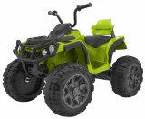 ATV electric copii, 2 motoare, roti spuma EVA, verde, Oem