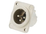 Soclu XLR 3 PIN Argint 16A 19x24mm