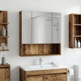 vidaXL Dulap cu oglindă pentru baie Lemn vechi 60 x 14.5 x 70 cm 889189
