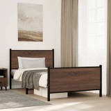 VidaXL Cadru de pat metalic fără saltea, stejar maro, 107x203 cm 4007779