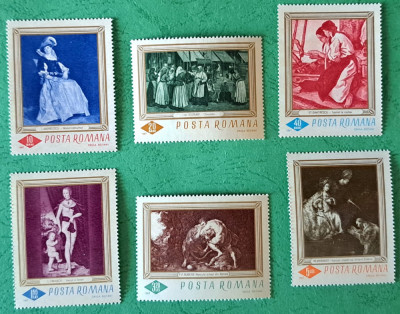 TIMBRE ROMANIA MNH LP644/1967-Reproduceri de arta -Serie simpla foto
