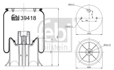 FEBI BILSTEIN 39418 Burduf, suspensie pneumatica foto