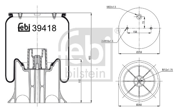 FEBI BILSTEIN 39418 Burduf, suspensie pneumatica