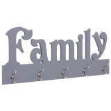 Cumpara ieftin Cuier de perete FAMILY, gri, 74 x 29,5 cm