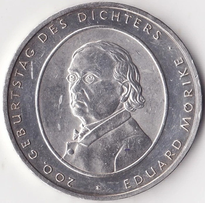 Moneda Germania - 10 Euro 2004 - Eduard Morike - F - Argint