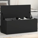 Gossi cutie de depozitare, negru, 90x35x35 cm, lemn prelucrat