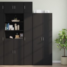 vidaXL Dulap depozitare slim negru 30x42,5x225 cm lemn prelucrat 3281260