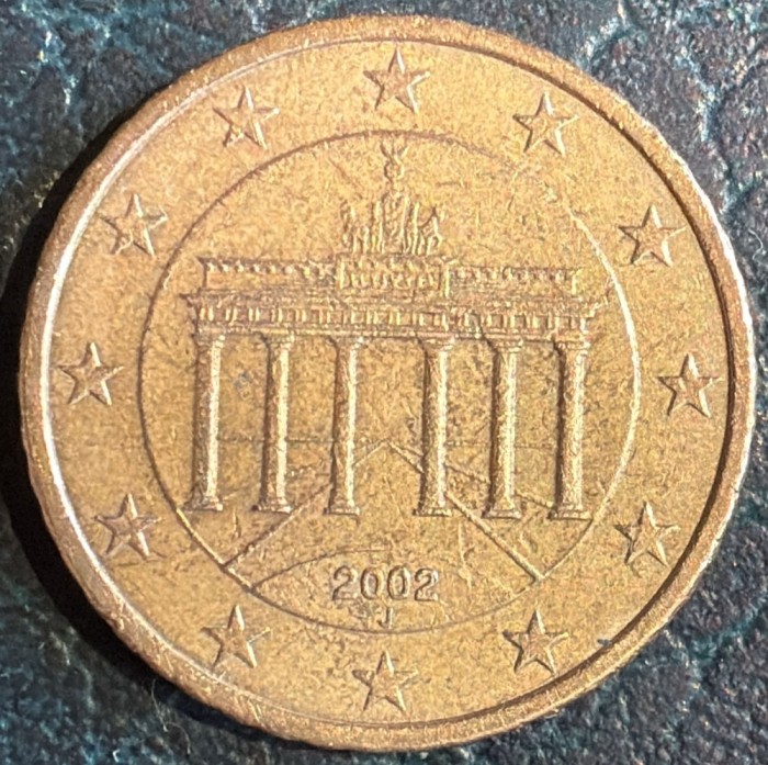 50 EUROCENTS 2002 GERMANIA ,,J&quot; / MONEDA DIN IMAGINI