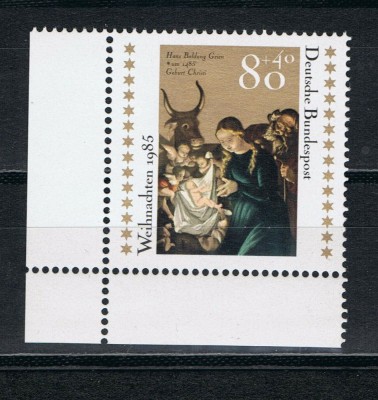 GERMANIA 1985 CRACIUN , HANS BALDUNG , PERSONALITATI , TREN TIMBRU NESTAMPILATE foto