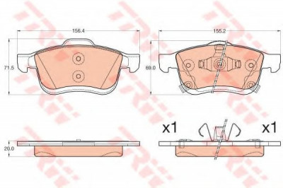 Set placute frana,frana disc FIAT 500L (199) (2012 - 2016) TRW GDB2060 foto