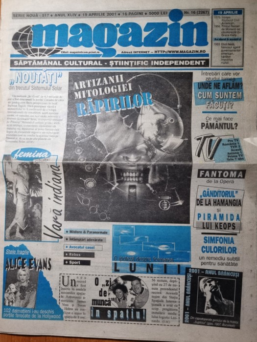 magazin 19 aprilie 2001-art alice evans,ben affleck,puff daddy,depeche mode