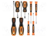 NEO TOOLS Kit 8 șurubelnițe Phillips și plată, oțel crom vanadium, m&acirc;ner ergonomic antialunecare