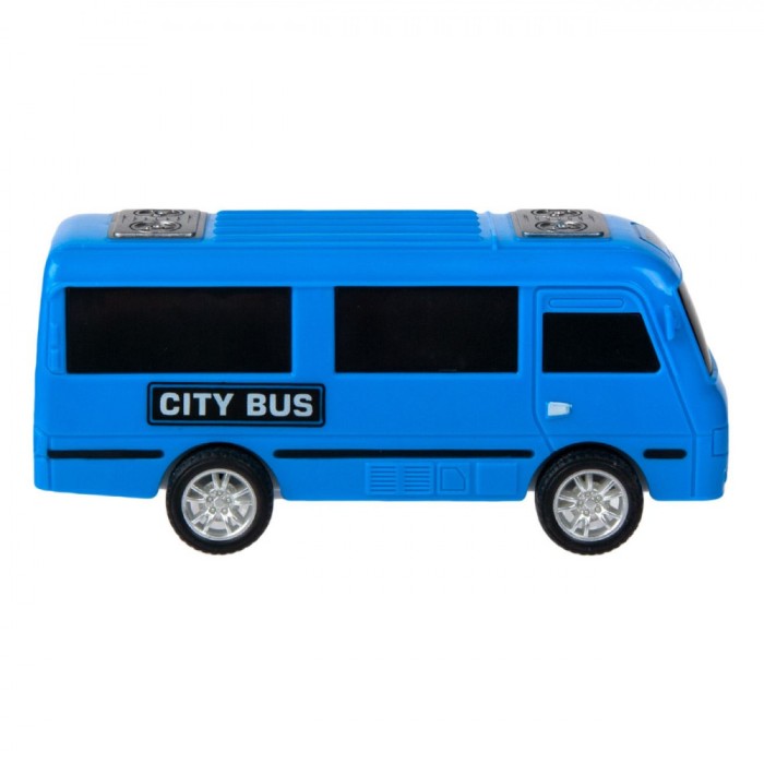 Autobuz City Bus, Pentru Băieți, Culoare Albastru, Dimensiuni 12x4x5cm, Set 12 Bucăți