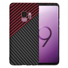 Husa pentru Samsung Galaxy S9 G960, Techsuit, Carbonite FiberShell, Neagra Rosie foto