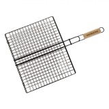 Grătar Metalic BBQ Master, Negru, 40x33cm, M&acirc;ner Lemn