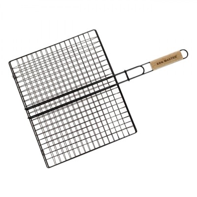 Grătar Metalic BBQ Master, Negru, 40x33cm, M&amp;acirc;ner Lemn foto