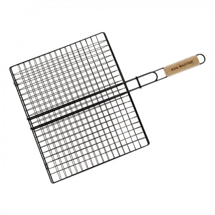 Grătar Metalic BBQ Master, Negru, 40x33cm, M&acirc;ner Lemn