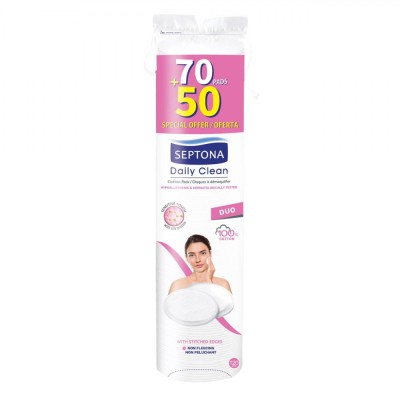 Set Dischete Demachiante, Septona, Daily Clean DUO, 120 Bucăți foto
