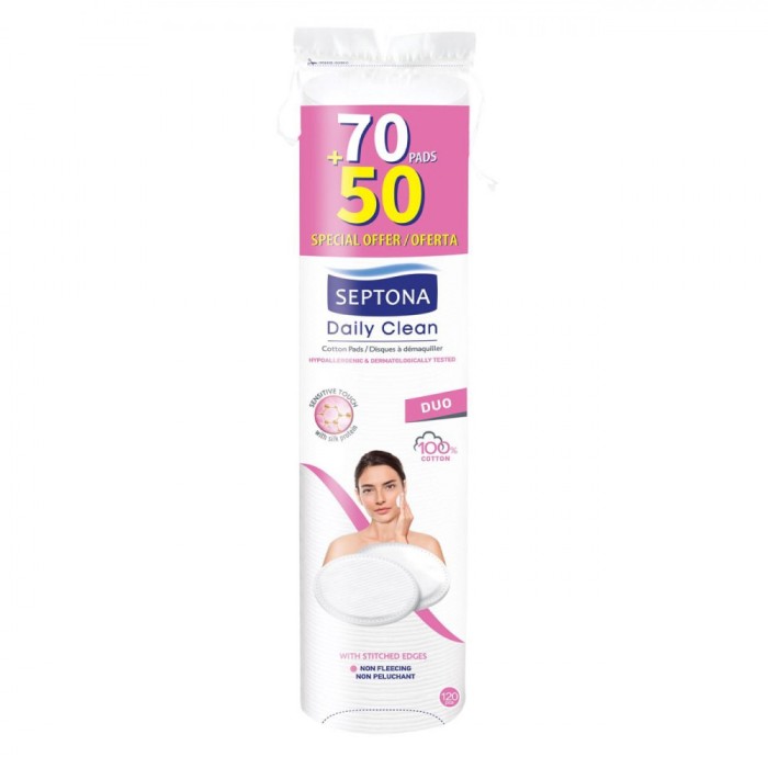 Set Dischete Demachiante, Septona, Daily Clean DUO, 120 Bucăți