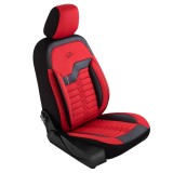 Set Huse Scaune Auto Panda Londra, cu fermoare pentru bancheta rabatabila, rosu negru, 11 piese Automobile ProTravel