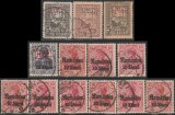 1917-1918 Ocupatia Germana in Romania - 13 timbre supratipar MViR + Rumanien