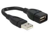 Cablu USB 2.0 DELOCK 0,15m USB A soclu - mufă negru 24AWG, 28AWG 83497
