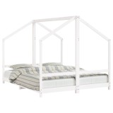Cumpara ieftin Cadru de pat pentru copii, alb, 2x(80x200)cm, lemn masiv de pin