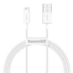 Cablu Alimentare si Date Baseus Superior Fast Charging (USB la Lightning iPhone) 2.4A, 1.5m, Alb