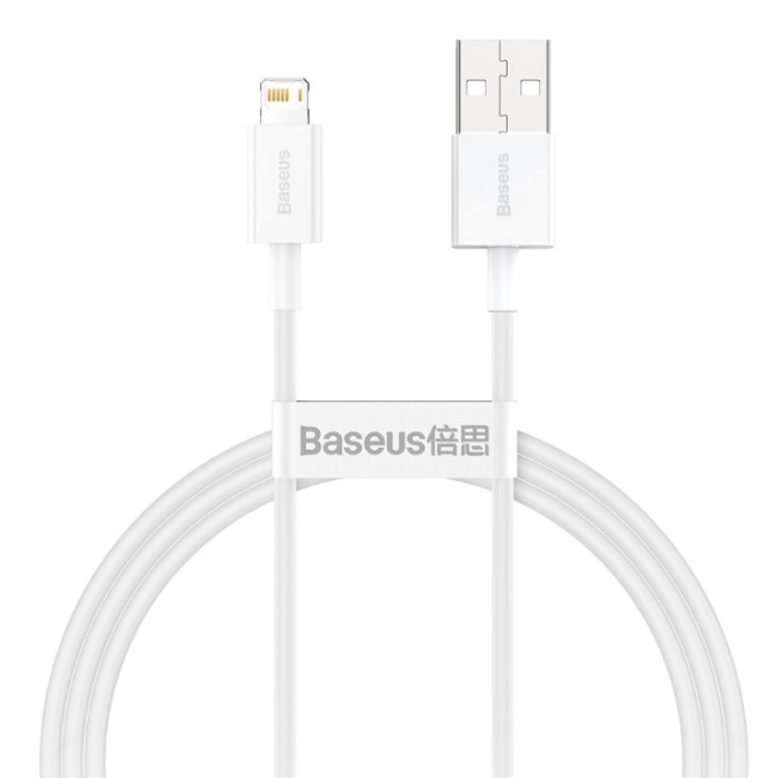 Cablu Alimentare si Date Baseus Superior Fast Charging (USB la Lightning iPhone) 2.4A, 1.5m, Alb