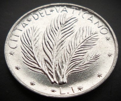 Moneda 1 LIRA - VATICAN, anul 1977 * cod 1014 - Papa PAUL VI = UNC foto