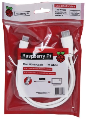Cablu Mini HDMI la HDMI Raspberry Pi Zero, 1 m, Alb foto