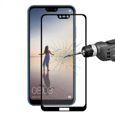 Geam Folie Sticla Protectie Display Huawei P20 Lite / Nova 3e Acoperire Completa Negru foto