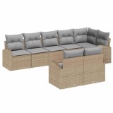 VidaXL Set de canapele pentru grădină cu pernă 8 pcs Bej, gri deschis