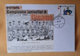 Istoria fotbalului - Suporter - fan zone - echipa de fotbal DINAMO Bucuresti, juniorii campioni ai RSR sezonul 1986-1987, plic, intreg postal