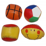 Set 4 mingi de copii IdeallStore&reg;, spuma poliuretanica, 140 g, multicolor