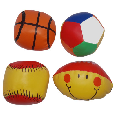 Set 4 mingi de copii IdeallStore&amp;reg;, spuma poliuretanica, 140 g, multicolor foto