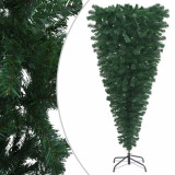 Pom de Crăciun artificial inversat, cu suport, verde, 210 cm
