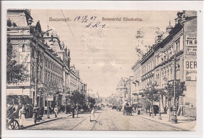 Carte postala circulata in anul 1907 Bucuresti