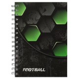 Caiet A5 cu spirala, Starpak, Football, Verde